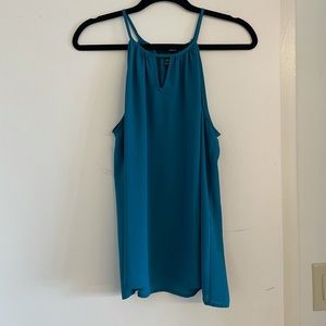 AQUA beautiful blue keyhole blouse M worn once